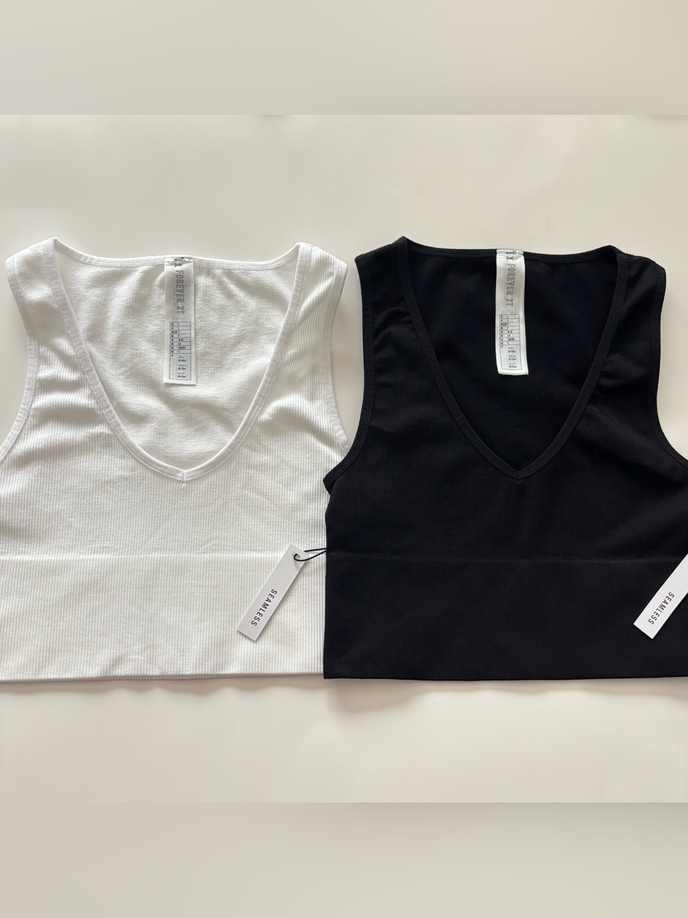 forever 21 black and white tank bundle